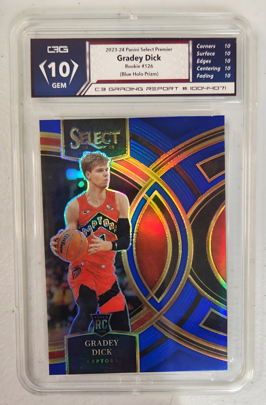 2023-24 Panini Select Premier Gradey Dick Rookie Blue Holo Prizm #126 C3G 10